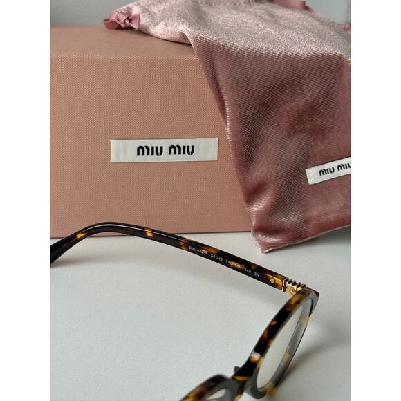 NEW Miu Miu MU04ZSF Brown Bluelight Sunglasses $518 main image 4